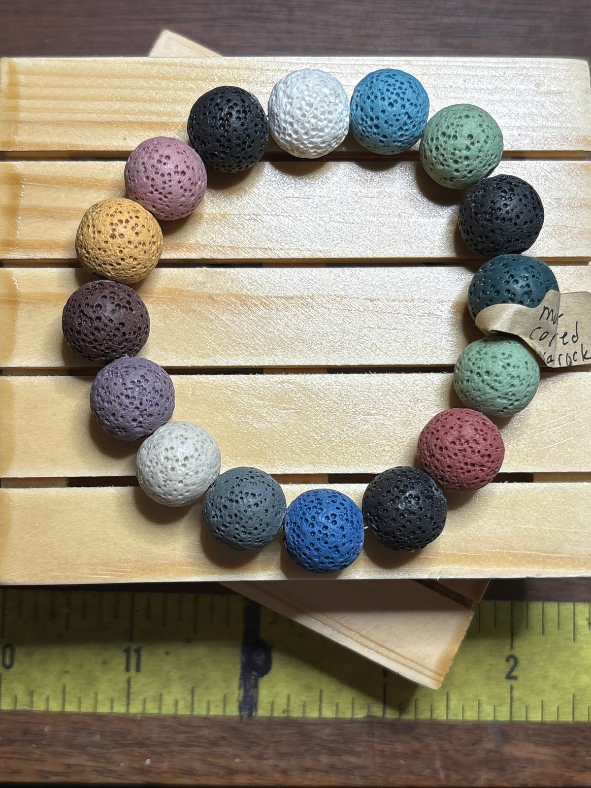 Multicolored Lava Rock Bead Bracelet