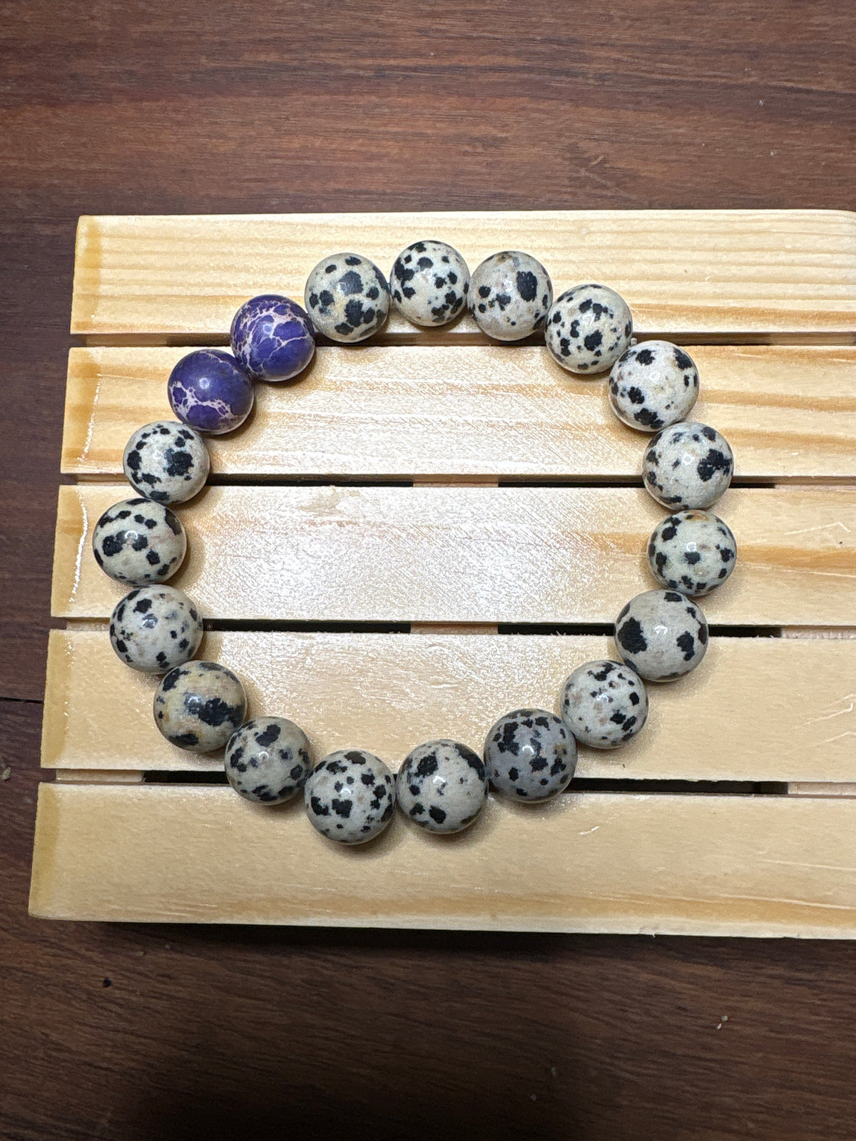 Dalmatian Jasper & Sodalite Bead Bracelet