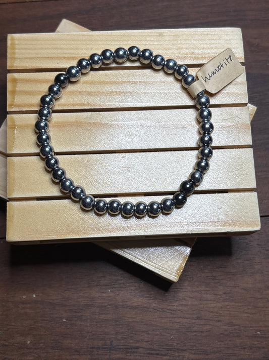 4mm Hematite Bead Bracelet